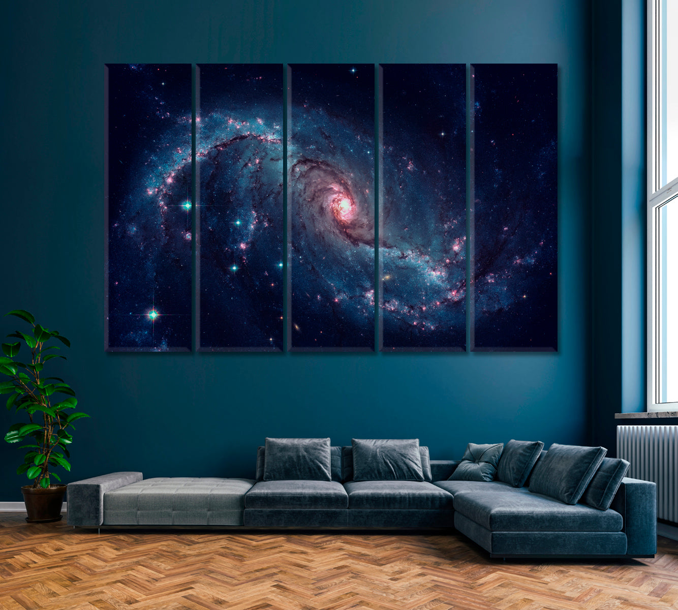 Stellar Nursery in the Arms of NGC 1672 Canvas Print ArtLexy 5 Panels 36"x24" inches 