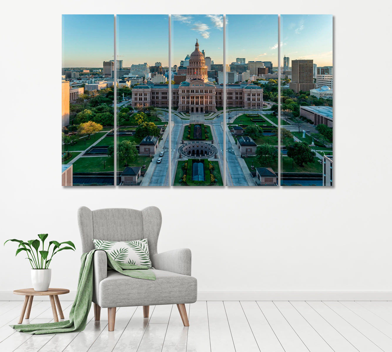 Texas State Capitol in Austin Canvas Print ArtLexy 5 Panels 36"x24" inches 