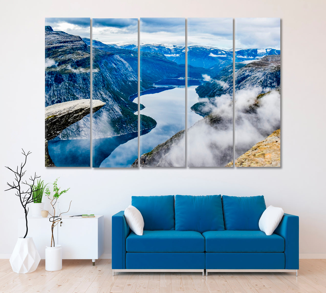 Trolltunga Norway Canvas Print ArtLexy 5 Panels 36"x24" inches 