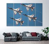 F-16 Fighting Falcon Jets Canvas Print ArtLexy 5 Panels 36"x24" inches 