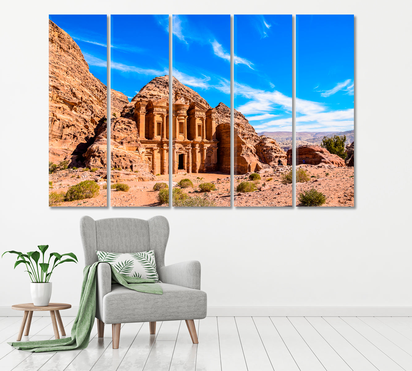 Ad Deir Monastery Petra Jordan Canvas Print ArtLexy 5 Panels 36"x24" inches 