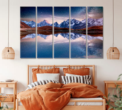 Amazing Starry Sky over Mountain Lake Koruldi Georgia Canvas Print ArtLexy   