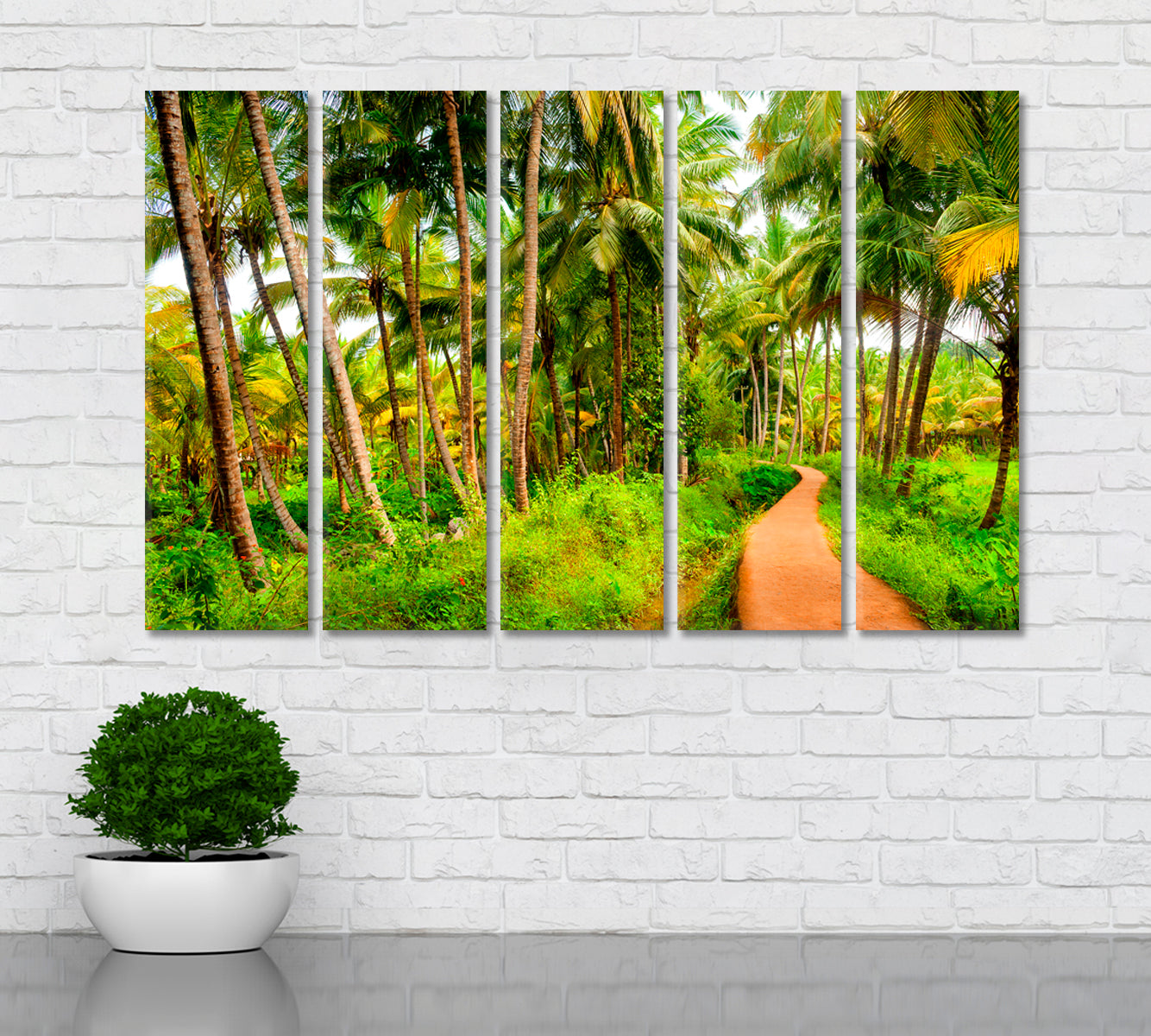 Beautiful Tropical Forests India Canvas Print ArtLexy 5 Panels 36"x24" inches 