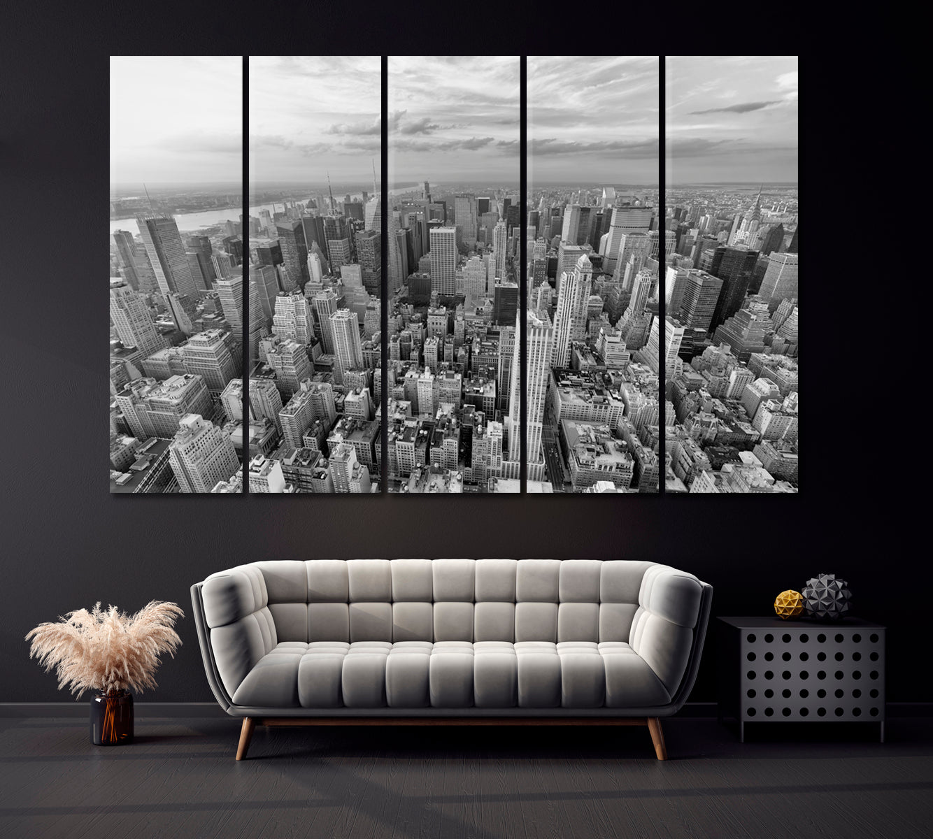 New York City USA Manhattan Canvas Print ArtLexy 5 Panels 36"x24" inches 