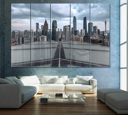 Guangzhou Skyscrapers Canvas Print ArtLexy 5 Panels 36"x24" inches 