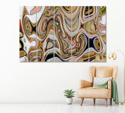 Liquid Abstract Pattern Canvas Print ArtLexy 5 Panels 36"x24" inches 
