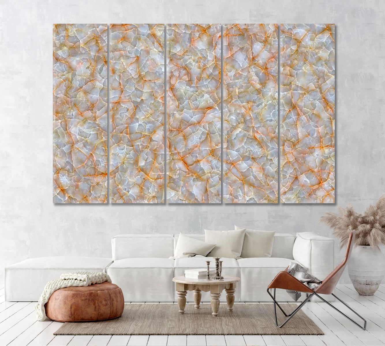 Cracked Marble Pattern Canvas Print ArtLexy 5 Panels 36"x24" inches 