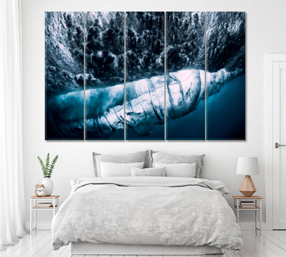 Ocean Wave Underwater with Air Bubbles Canvas Print ArtLexy 5 Panels 36"x24" inches 