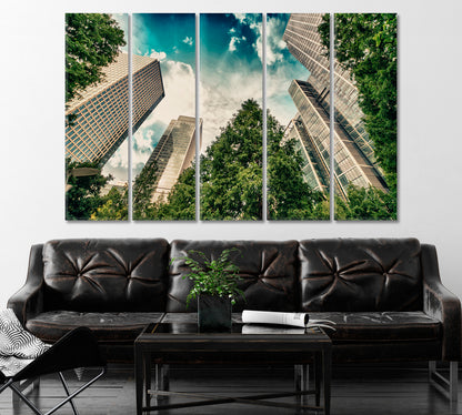 Canary Wharf London Canvas Print ArtLexy 5 Panels 36"x24" inches 