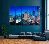 Shanghai City Skyline Canvas Print ArtLexy 5 Panels 36"x24" inches 