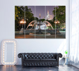 City Hall Park in Lower Manhattan Canvas Print ArtLexy 5 Panels 36"x24" inches 