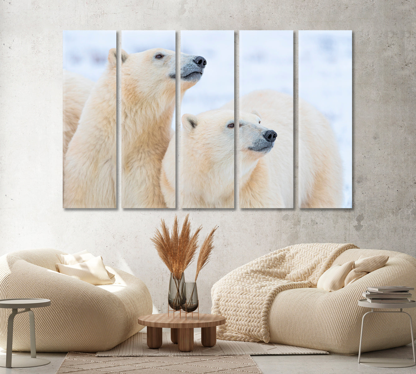 Two Polar Bear Canvas Print ArtLexy   