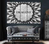 Imagine Sign in New York Central Park, John Lennon Memorial Canvas Print ArtLexy 5 Panels 36"x24" inches 