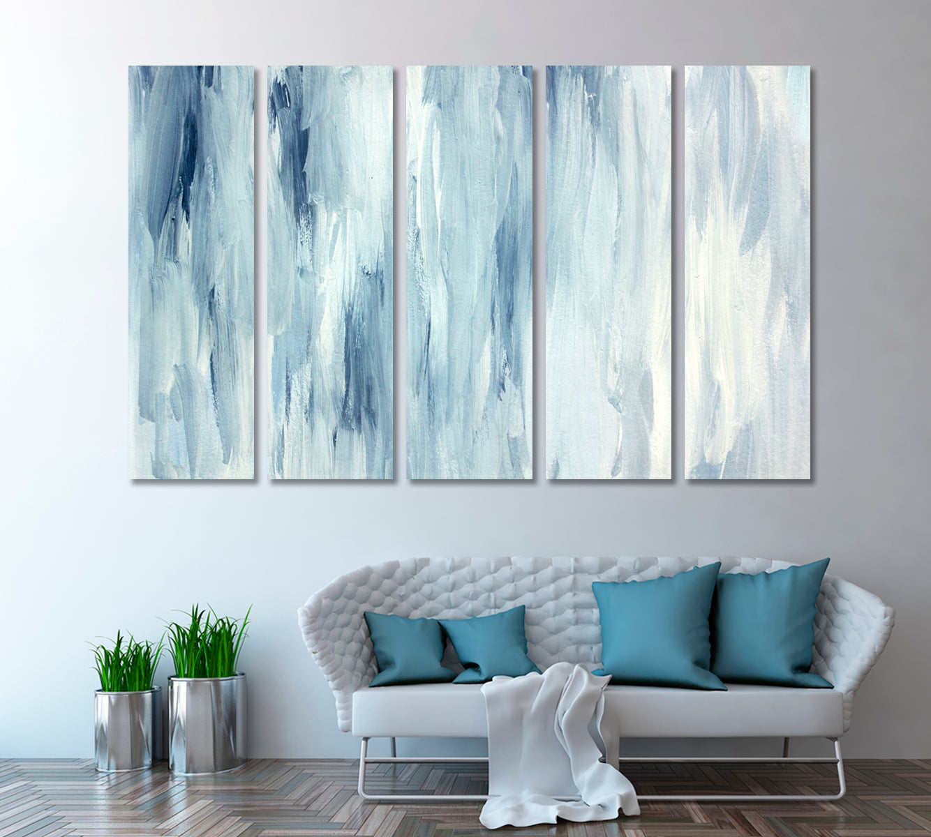 Abstract Minimalist Sea Canvas Print ArtLexy 5 Panels 36"x24" inches 