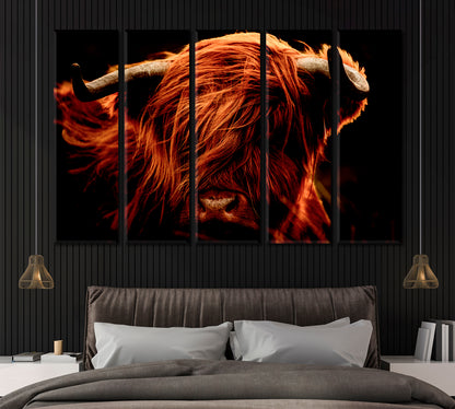 Amazing Portrait of Scottish Highland Cow Canvas Print ArtLexy   