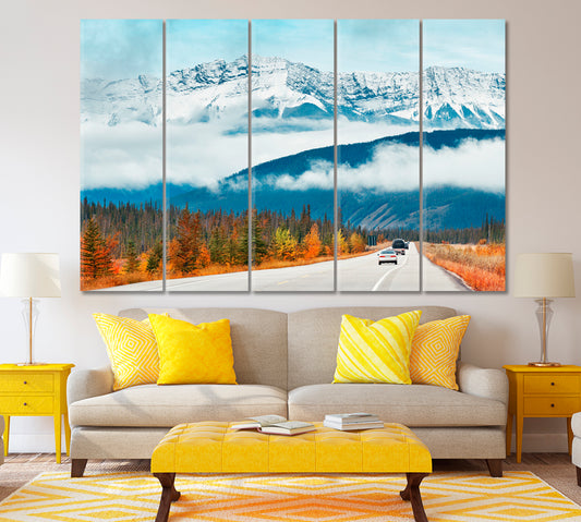 Autumn in Jasper National Park Canada Canvas Print ArtLexy 5 Panels 36"x24" inches 