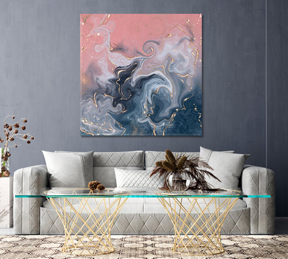 Abstract Pink and Gray Marble Swirls Canvas Print ArtLexy   