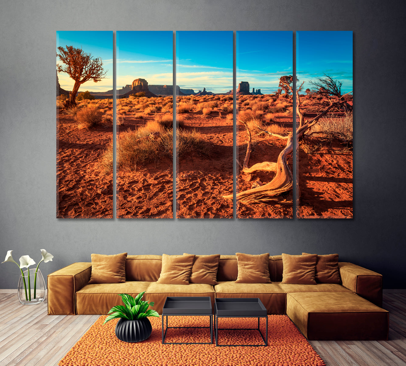 Monument Valley Arizona Canvas Print ArtLexy 5 Panels 36"x24" inches 