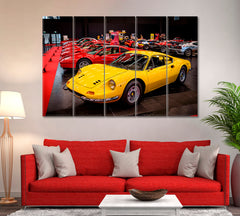 Yellow Ferrari 246 GT Dino Canvas Print ArtLexy 5 Panels 36"x24" inches 