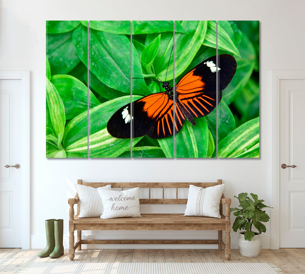 Postman Butterfly (Heliconius Melpomene) Canvas Print ArtLexy 5 Panels 36"x24" inches 