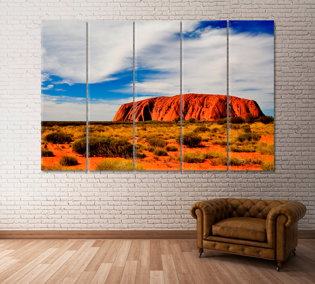 Uluru-Kata Tjuta Australia Canvas Print ArtLexy 5 Panels 36"x24" inches 