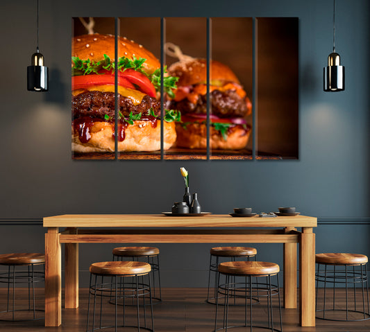 Tasty Burgers Canvas Print ArtLexy   