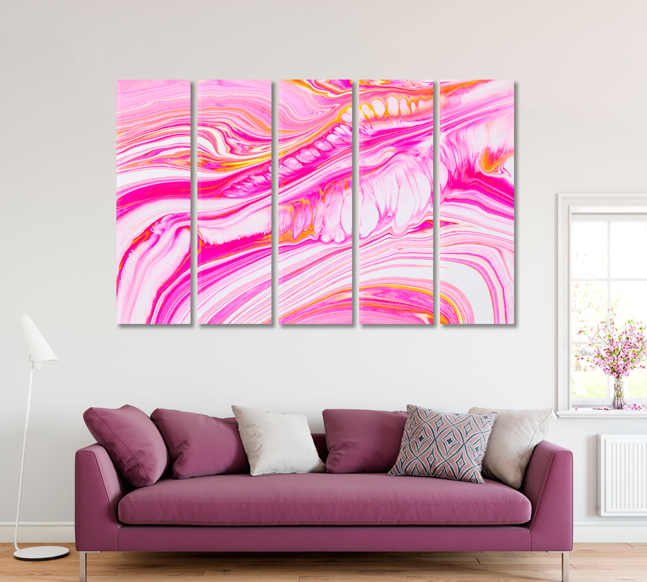 Abstract Luxurious Pink Fluid Marble Canvas Print ArtLexy   