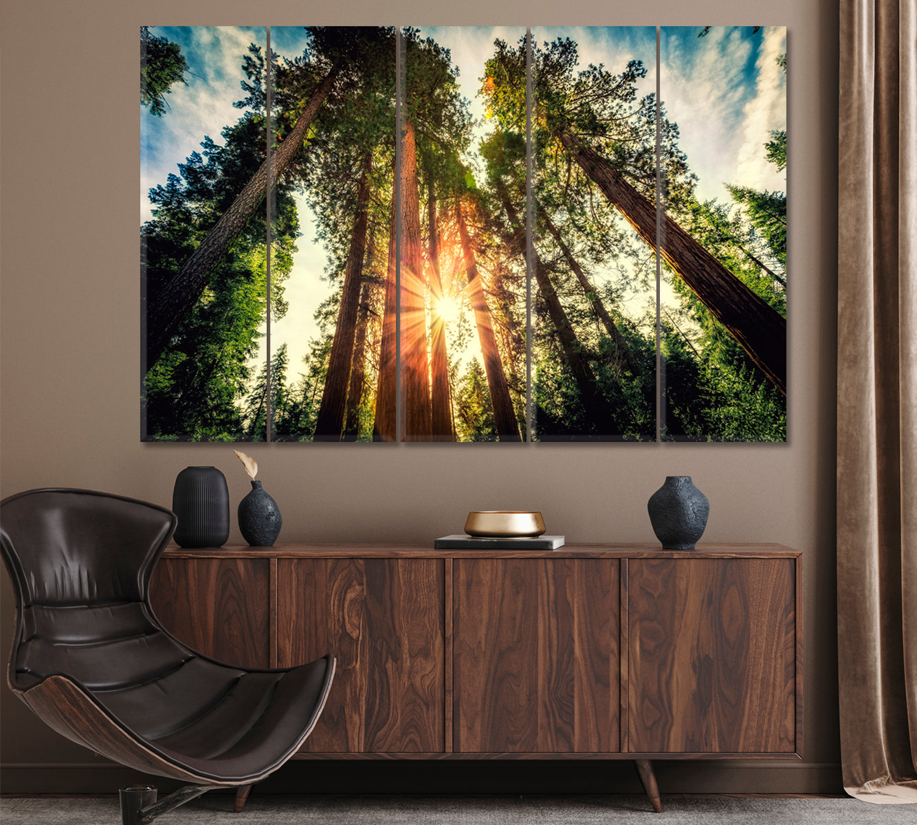 Giant Sequoias Yosemite National Park Canvas Print ArtLexy 5 Panels 36"x24" inches 