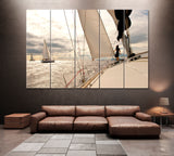 Yacht Racing Canvas Print ArtLexy 5 Panels 36"x24" inches 