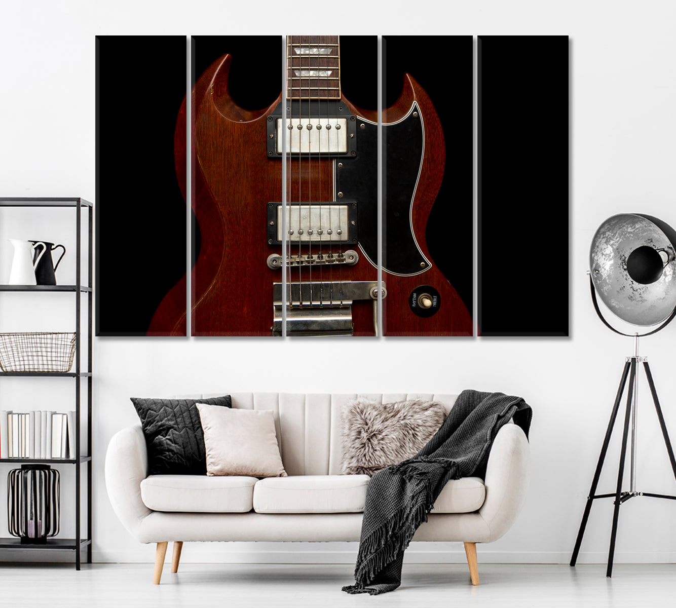 Gibson SG 1964 Electric Guitar Canvas Print ArtLexy 5 Panels 36"x24" inches 