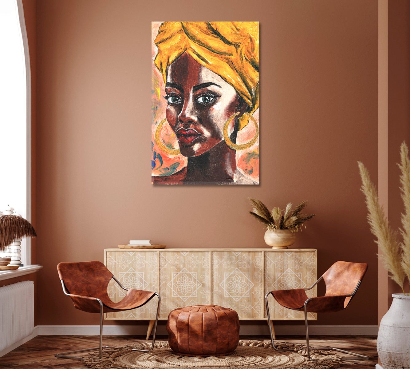 African Woman in Turban Canvas Print ArtLexy   