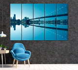 Manhattan Skyline and Brooklyn Bridge Canvas Print ArtLexy 5 Panels 36"x24" inches 