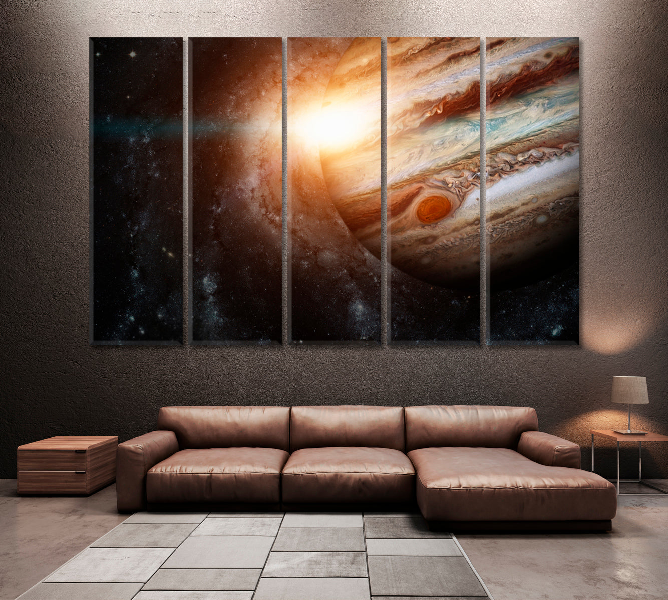 Solar System - Jupiter Canvas Print ArtLexy 5 Panels 36"x24" inches 