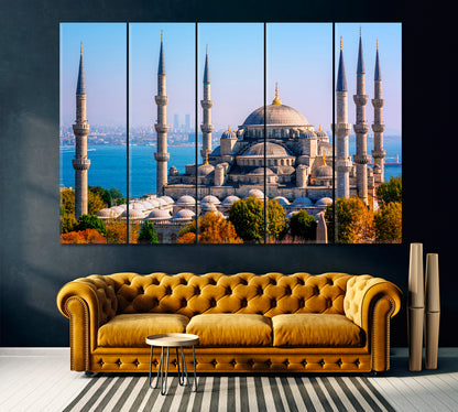 Blue Mosque Istanbul Turkey Canvas Print ArtLexy 5 Panels 36"x24" inches 