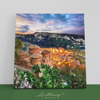 Famous Medieval Village Stilo in Calabria Italy Canvas Print ArtLexy 1 Panel 12"x12" inches 