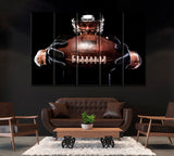 American Football Ball Canvas Print ArtLexy 5 Panels 36"x24" inches 