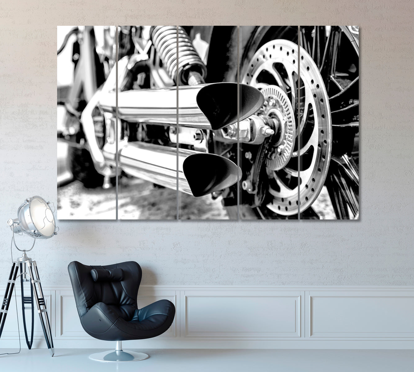 American Chopper Motorcycle Canvas Print ArtLexy 5 Panels 36"x24" inches 