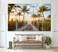 Smathers Beach Florida Canvas Print ArtLexy 5 Panels 36"x24" inches 