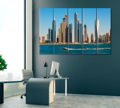 Dubai Cityscape Canvas Print ArtLexy 5 Panels 36"x24" inches 