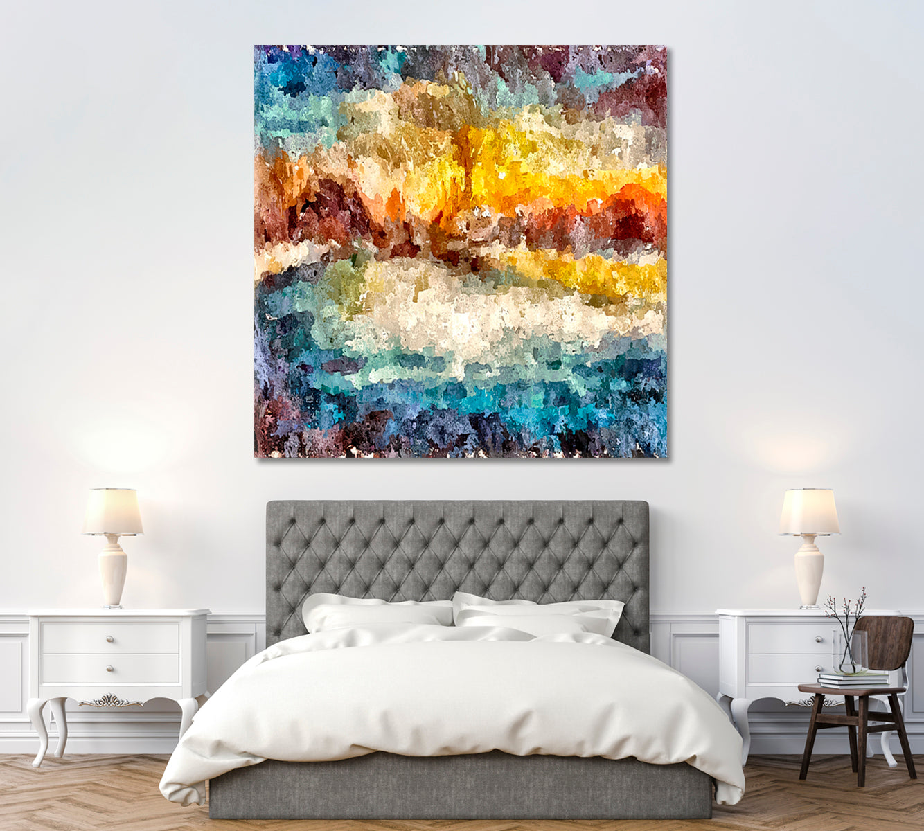 Abstract Colorful Chaotic Brush Strokes Canvas Print ArtLexy   