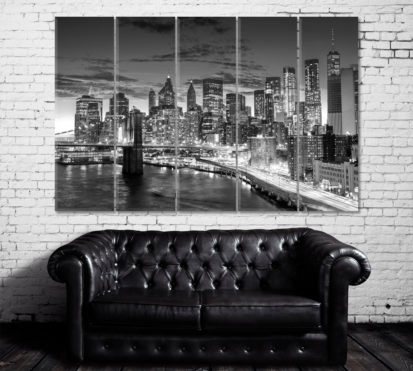 Manhattan Financial District Canvas Print ArtLexy 5 Panels 36"x24" inches 
