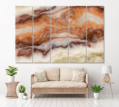 Luxury Curly Beige Marble Canvas Print ArtLexy 5 Panels 36"x24" inches 