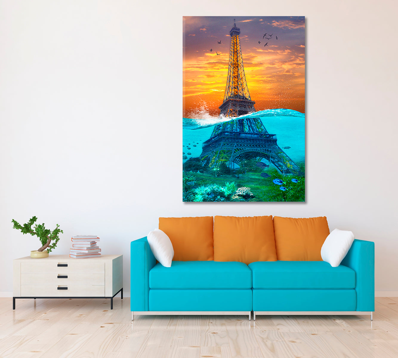 Sunk Eiffel Tower in Surreal Style Canvas Print ArtLexy   