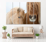 Portrait of Icelandic Horses Canvas Print ArtLexy 5 Panels 36"x24" inches 