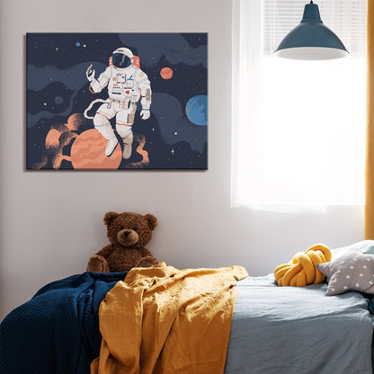 Cosmonaut in Outer Space Canvas Print ArtLexy   
