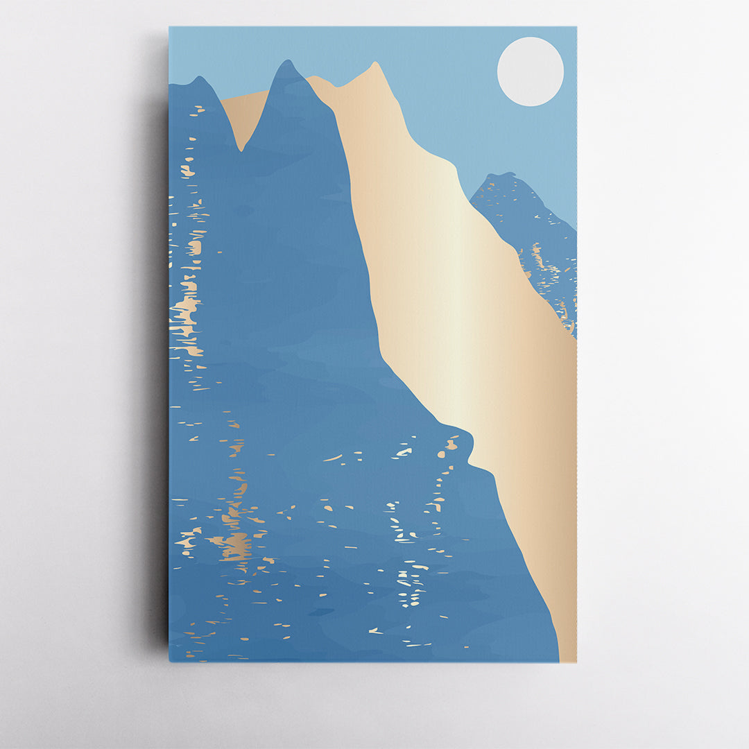 Set of 4 Vertical Gold Mountain Landscape Canvas Print ArtLexy   