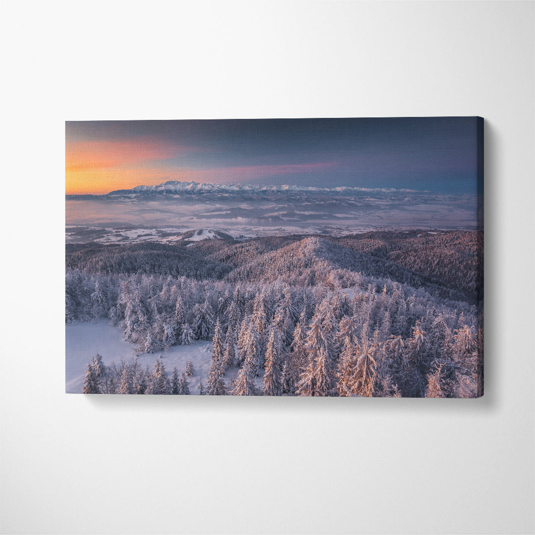 Beautiful Winter Landscape Canvas Print ArtLexy 1 Panel 24"x16" inches 