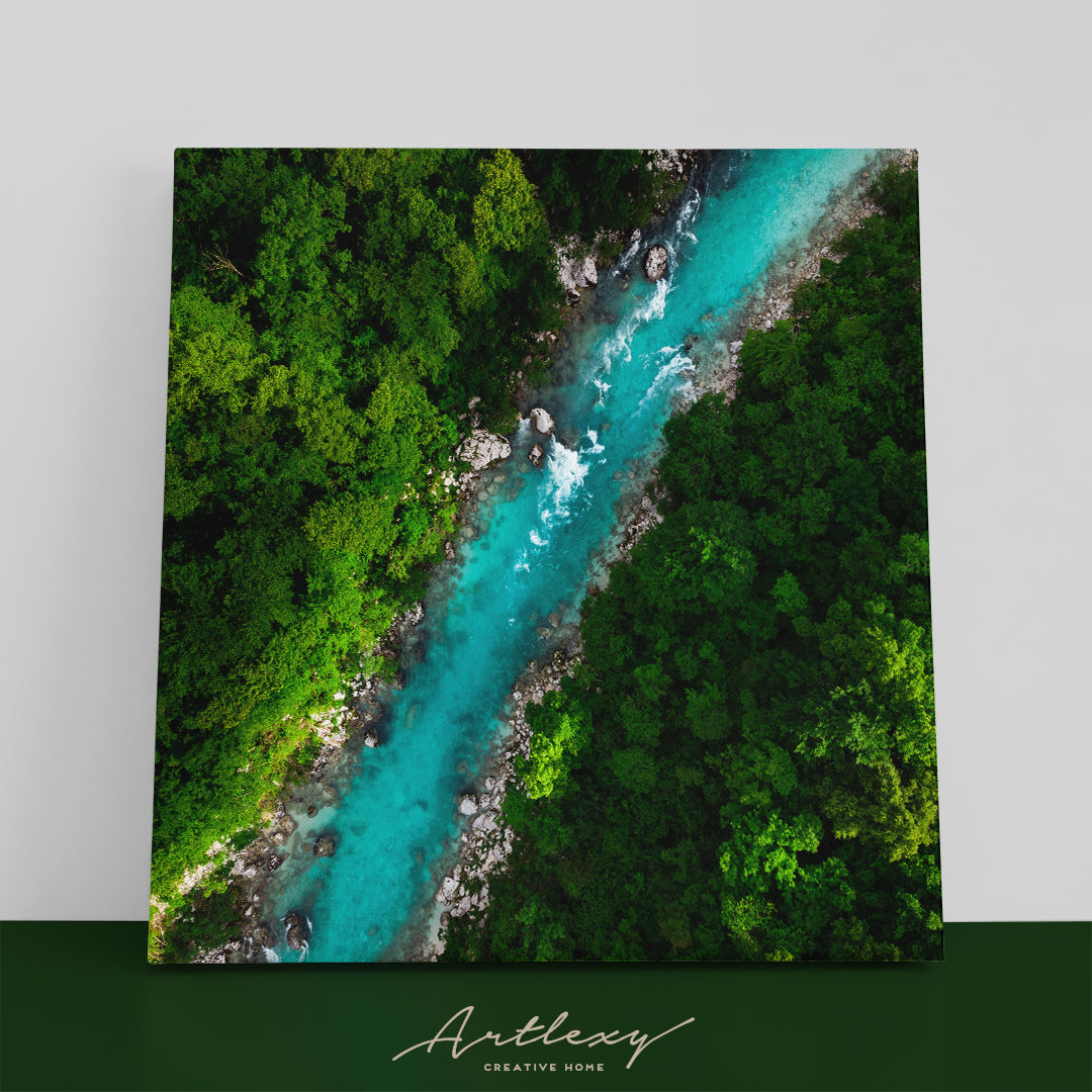River in Beautiful Forest Canvas Print ArtLexy   