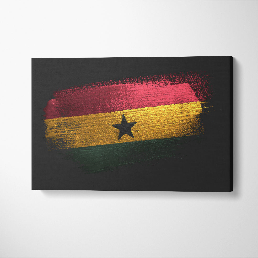 Ghana Flag Canvas Print ArtLexy 1 Panel 24"x16" inches 