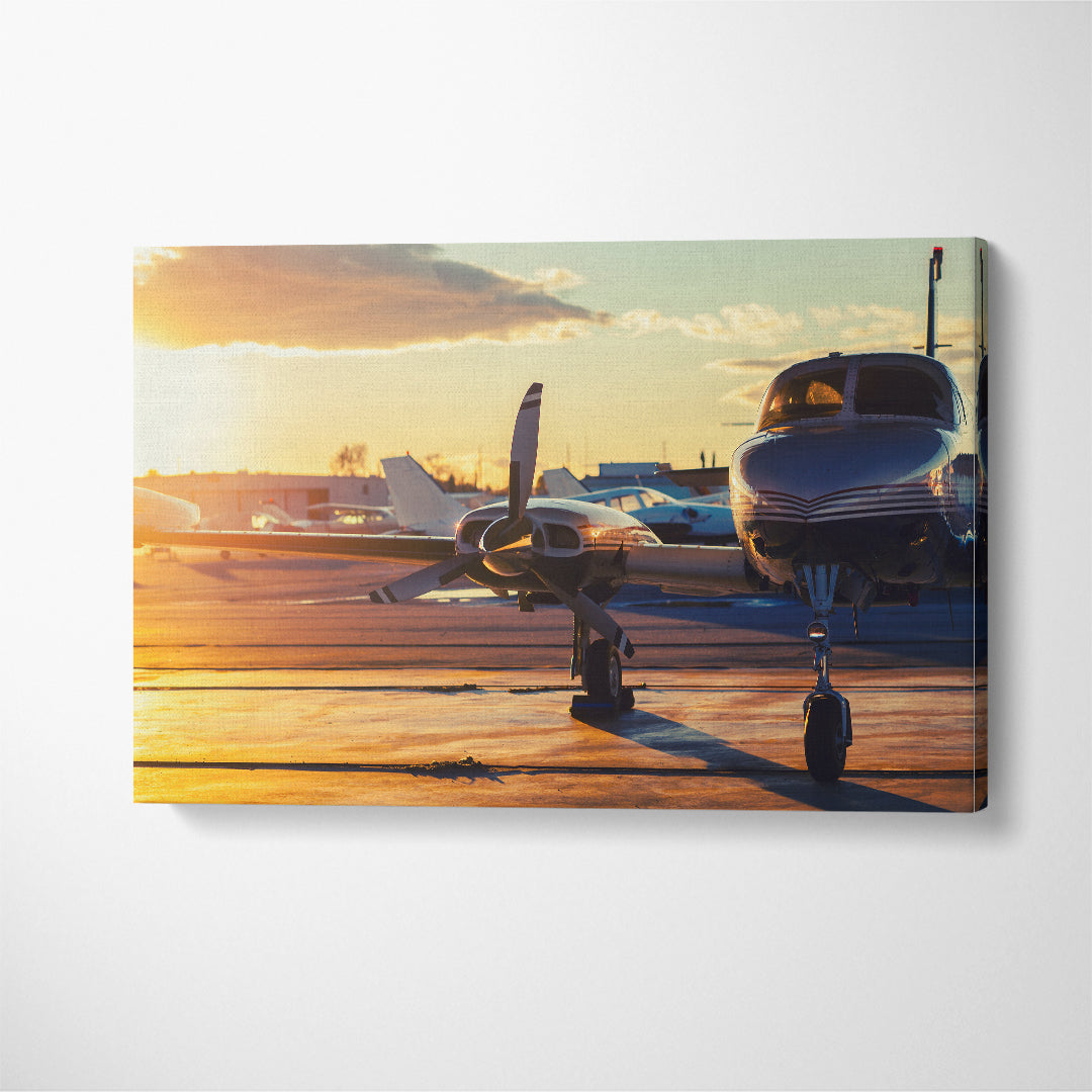 Private Jet Canvas Print ArtLexy 1 Panel 24"x16" inches 